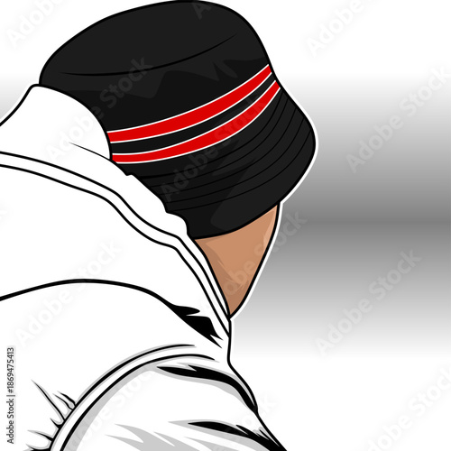 casual football culture ultras hooligan in hat vector design