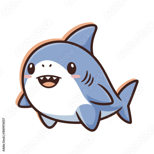 Cute Cartoon Shark Illustration