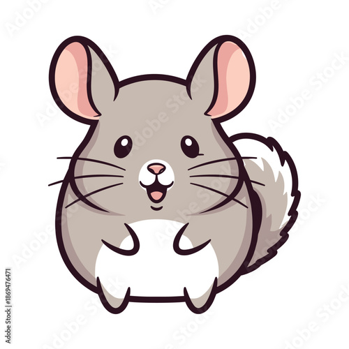Adorable Cartoon Chinchilla Illustration