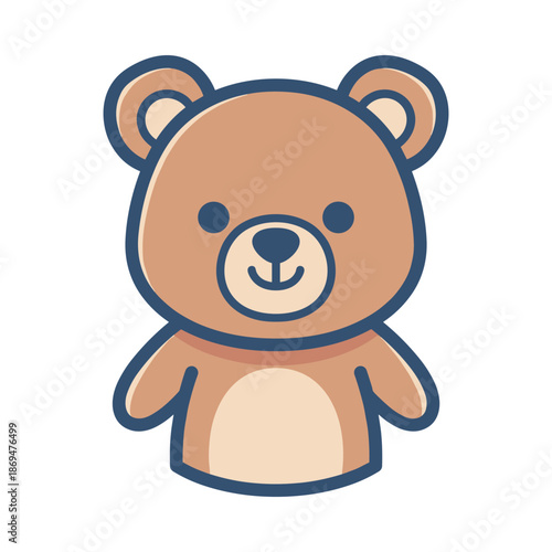 Cute Cartoon Bear Vector Illustration