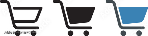 Shopping cart icons set vector illustration design elements for website mobile application graphics