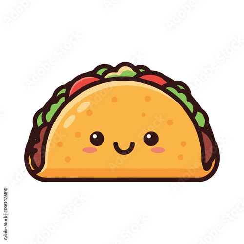 Cute Cartoon Taco Illustration