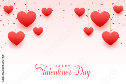 happy valentines day beautiful hearts background design