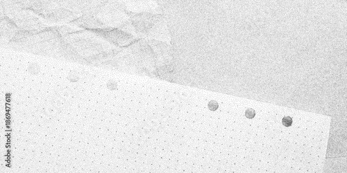 Black gritty surface, dusty grain crumpled grid paper. Noisy dotted halftone overlay, retro distressed notebook page.