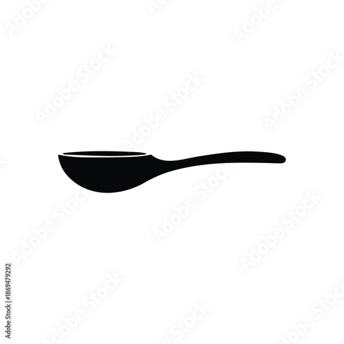 Soup spoon silhouette icon vector flat design.