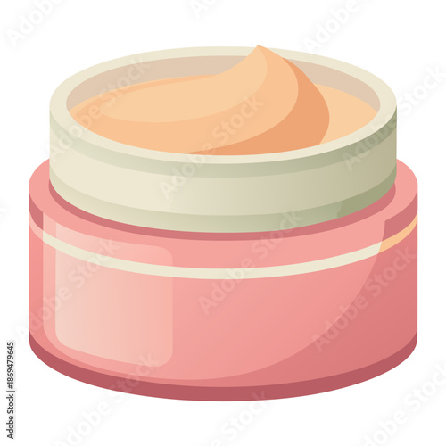 Creamy skin care product in pink jar