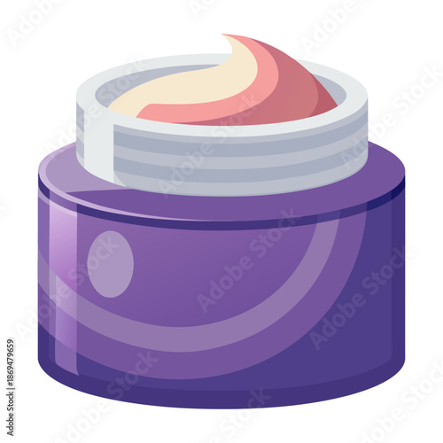 Purple jar with cream top