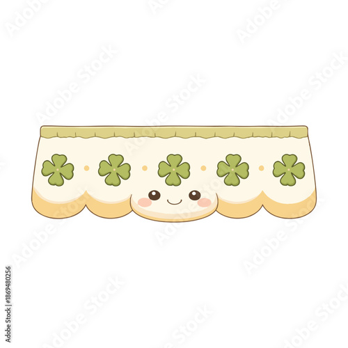 Groovy Retro Window Valance illustration, Groovy St Patrick’s Day Clipart, Cute Kawaii Shamrock, Retro Irish Green art, Kawaii St. Patrick's Day, St. Pattys day Design