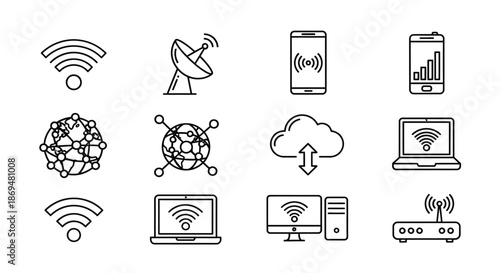 Illustration of various wireless communication devices and concepts