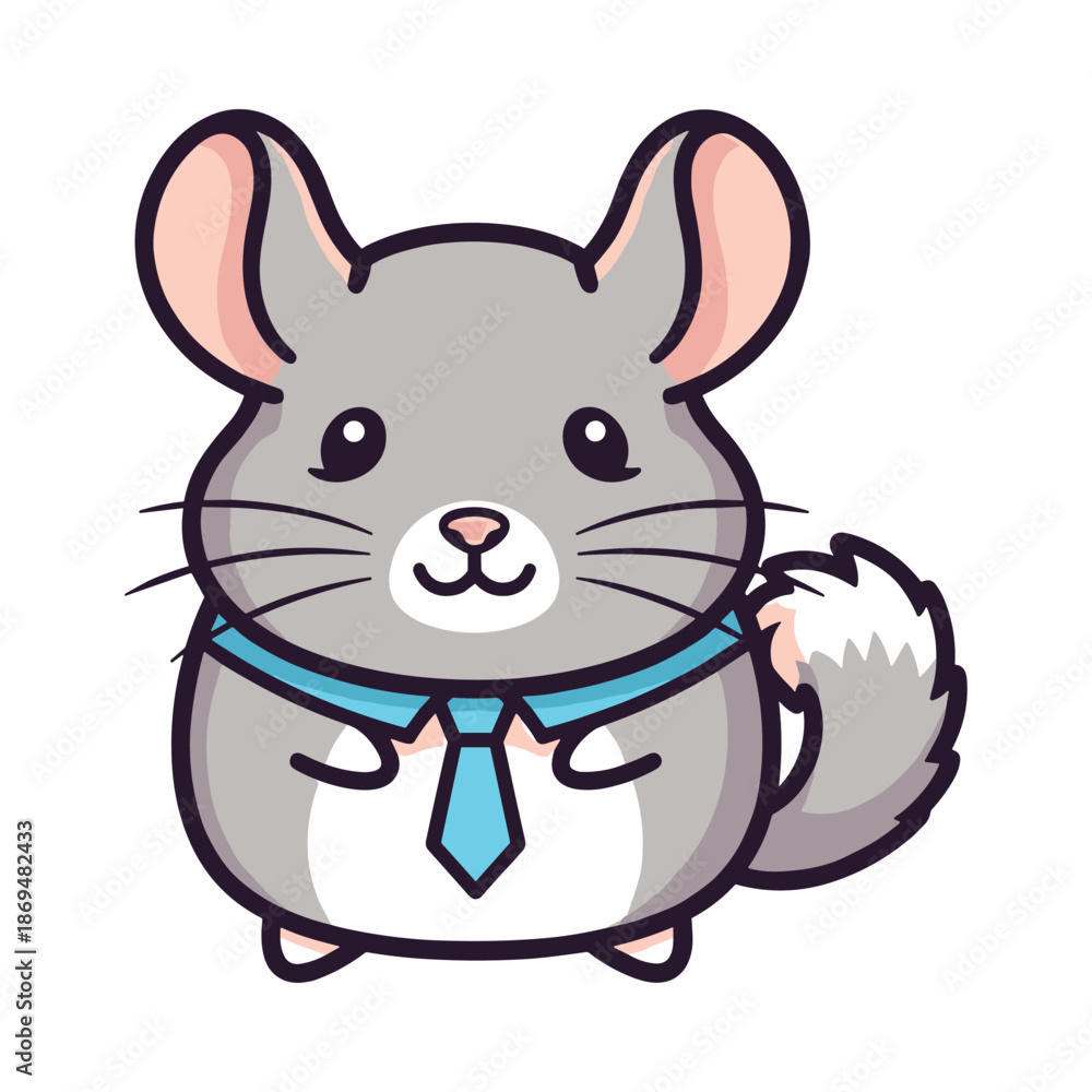 Fototapeta premium Cartoon Chinchilla in Business Attire Illustration