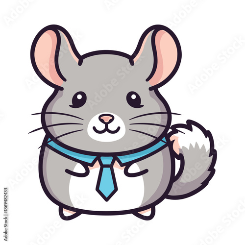 Cartoon Chinchilla in Business Attire Illustration