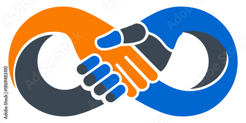 AI and Human Infinity Loop Collaboration Vector Icon
