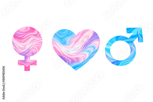 Abstract-colored marble texture symbolizing gender identity