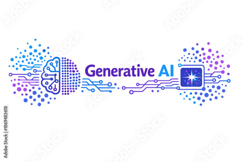 A white backdrop featuring vibrant circuit board traces that symbolize technology and data, with digital links and detailed blue and purple dot patterns