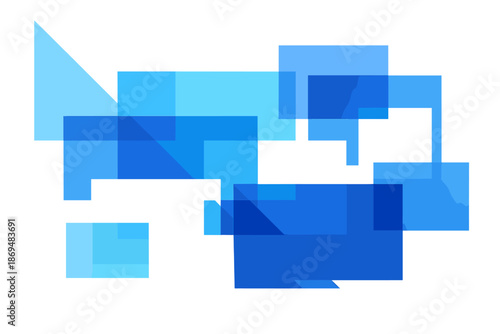 Contemporary abstract geometric backdrop featuring stacked translucent rectangles and cool blue hues for digital design