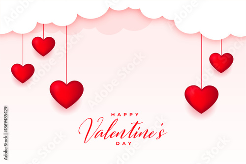 Wallpaper Mural joyful valentines day wishes card with papercut clouds design Torontodigital.ca