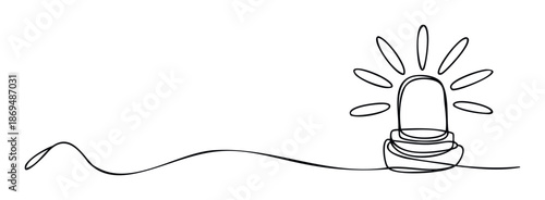 A single continuous line drawing of an illuminated light bulb with rays, symbolizing new ideas and innovation for business presentations and educational materials.