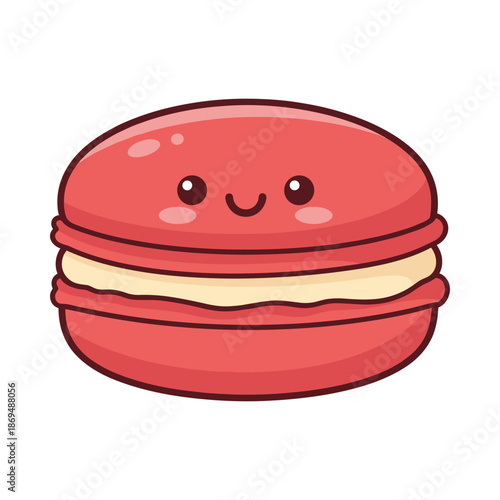 Cute Cartoon Macaroon Vector Illustration