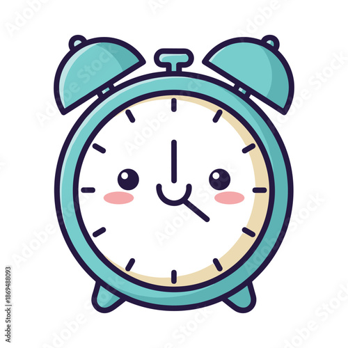 Adorable Cartoon Alarm Clock Illustration