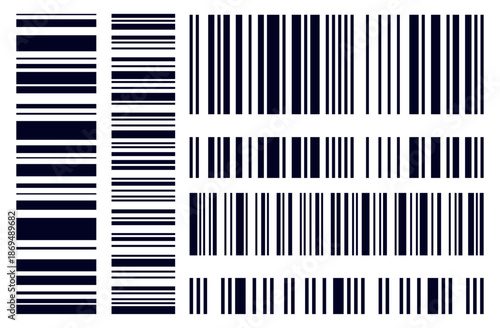 Barcode vector collection. Black and white scan codes.