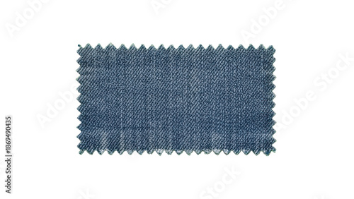 Textured Denim Fabric Swatch Isolated on Transparent Background