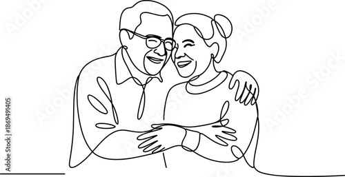 Happy elderly couple embracing love and togetherness forever young at heart