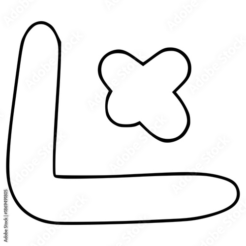 pigpen cipher L illustration hand drawn outline vector