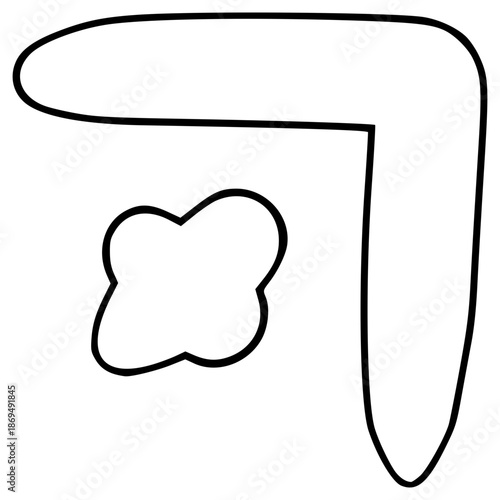 pigpen cipher P illustration hand drawn outline vector