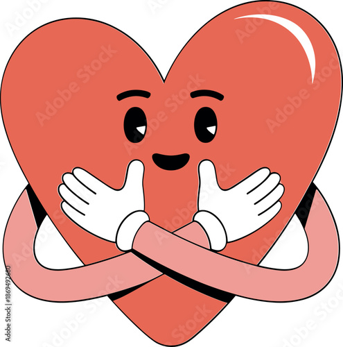 Cartoon heart character illustration lovely heart art design