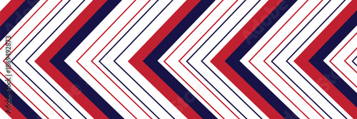 Red and Blue Chevron diagonal striped seamless pattern background suitable for fashion textiles, graphics