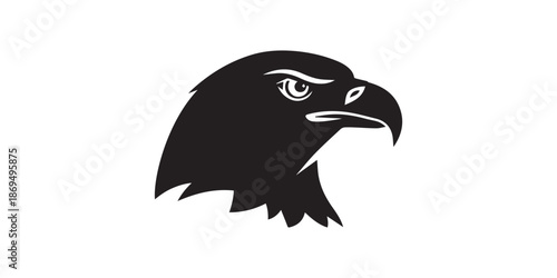 eagle head icon vector black silhouette white background,eagle head silhouette line art vector illustration with a white background