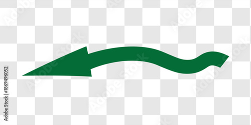 Green curved graph with arrow icon. Arrow illustration pointing up. Counterclockwise direction pointer. single arrow, sign right up isolated on white background. Vector illustration. flat style.