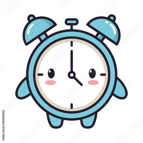 Cute Cartoon Alarm Clock Illustration