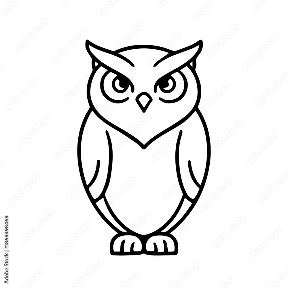 Fototapeta premium owl line logo vector icon on a white background Vector line logo icon