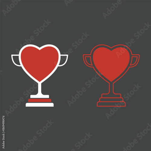 Valentine Love Trophy Cup Heart Graphic Icon Design