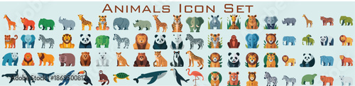 World Wildlife Day Animal Conservation Awareness Icon set
