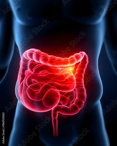 Wallpaper Mural Abdominal pain concept, 3D x-ray illustration of stomach bowel inflammation with stomach, abdominal, pain, ache, pain, bowel, inflammation Torontodigital.ca