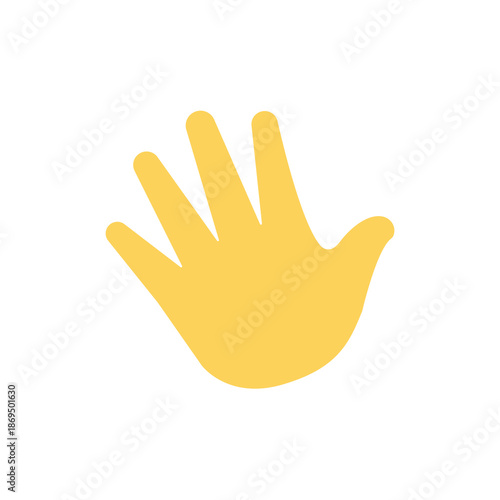 waving hand palm fingers hello high five emoji symbol sign icon vector illustration isolated flat greeting