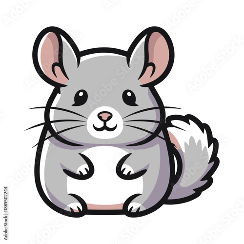 Charming Cartoon Chinchilla Illustration