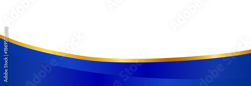 Divider, border, footer shape with gold and blue gradient vector illustration