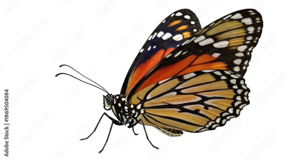 Fototapeta premium Monarch Butterfly isolated on transparent background