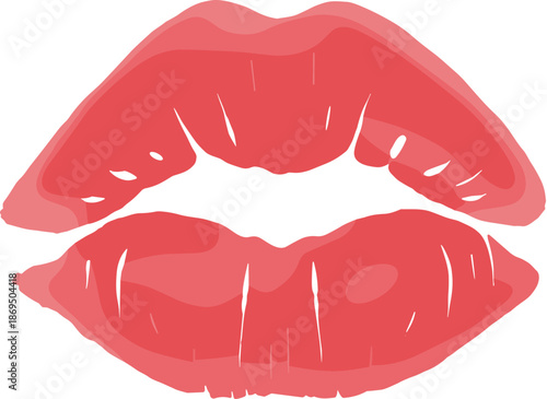 Simple Flat Design Elegant Lip Mark Mouth Kiss Shape Icon