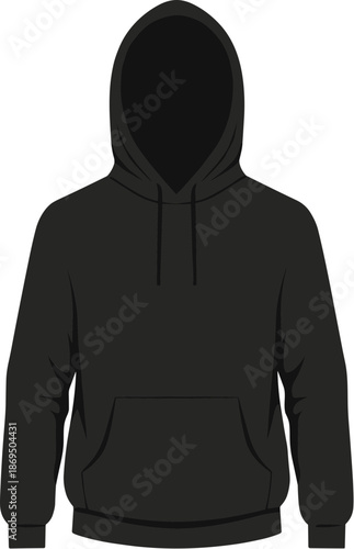 Simple Detailed Hoodie Pullover Garment Clothing Illustration isolated on White