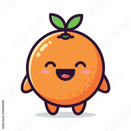 Adorable Cartoon Orange Character Illustration