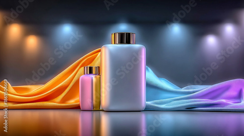 minimal cosmetic product background with copyspace, luxury beauty product mockup background, clean skincare branding background