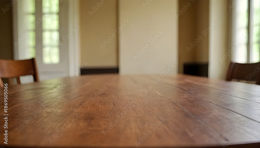 Fototapeta premium Empty wooden desk room interior mockup for furniture store
