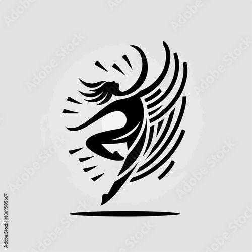 Vector illustration of dancing people icon