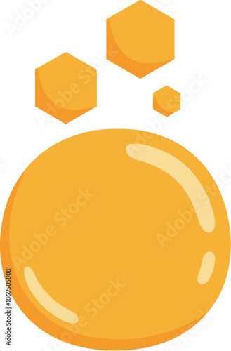 Minimalist Honeycomb Bubble Illustration Sweet Golden Nectar Droplets Graphic Resource