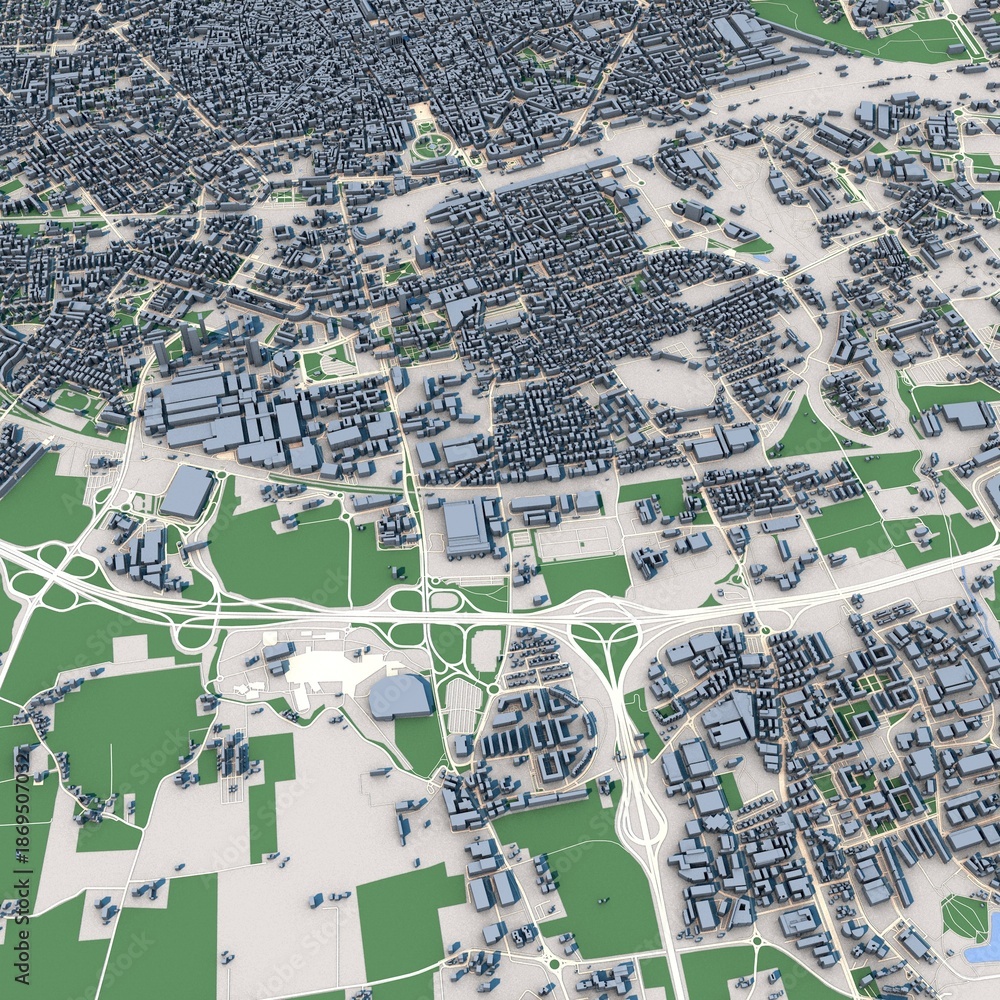 Fototapeta premium Bologna City Italy 3D Rendering Map