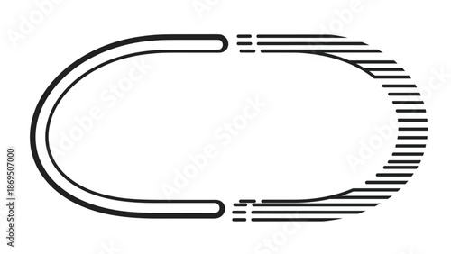 Modern and minimalist abstract logo icon featuring a stylized letter C or capsule shape made of bold and striped lines.